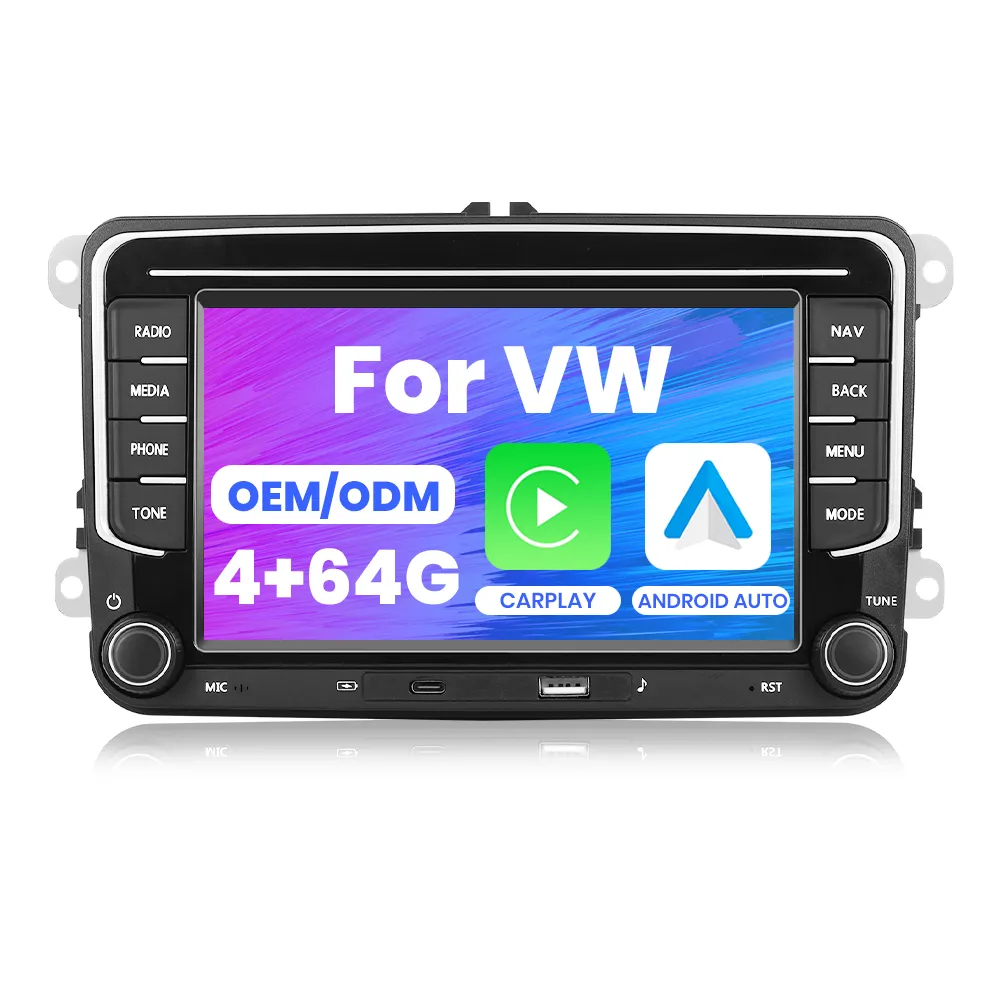 Android Volkswagen Radio  4+64G 7'' Wireless CarPlay/Android Auto for VW/PASSAT/Seat/SKODA/POLO/FABIA/GOLF 5/6 GPS Autoradio OEM