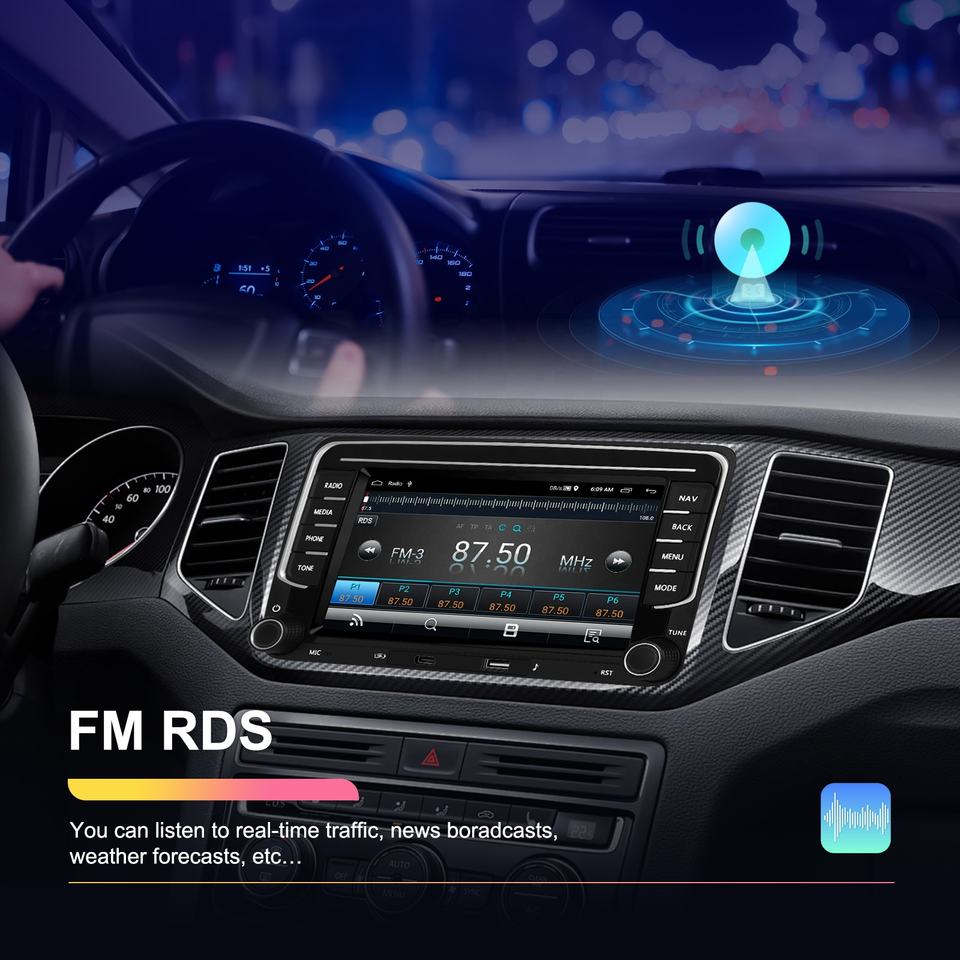 VW Android Radio  7'' 2+64GB Android ANdroid Auto Car Radio Carplay GPS WiFi  USB Type-C for VW/PASSAT/SKODA/POLO/GOLF/SEAT OEM ODM Customized